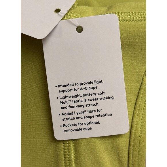 Lululemon Flow Y Nulu Longline Bra, A-C Cup Color WSBI (Wasabi) Green Size 8 New - Picture 6 of 6
